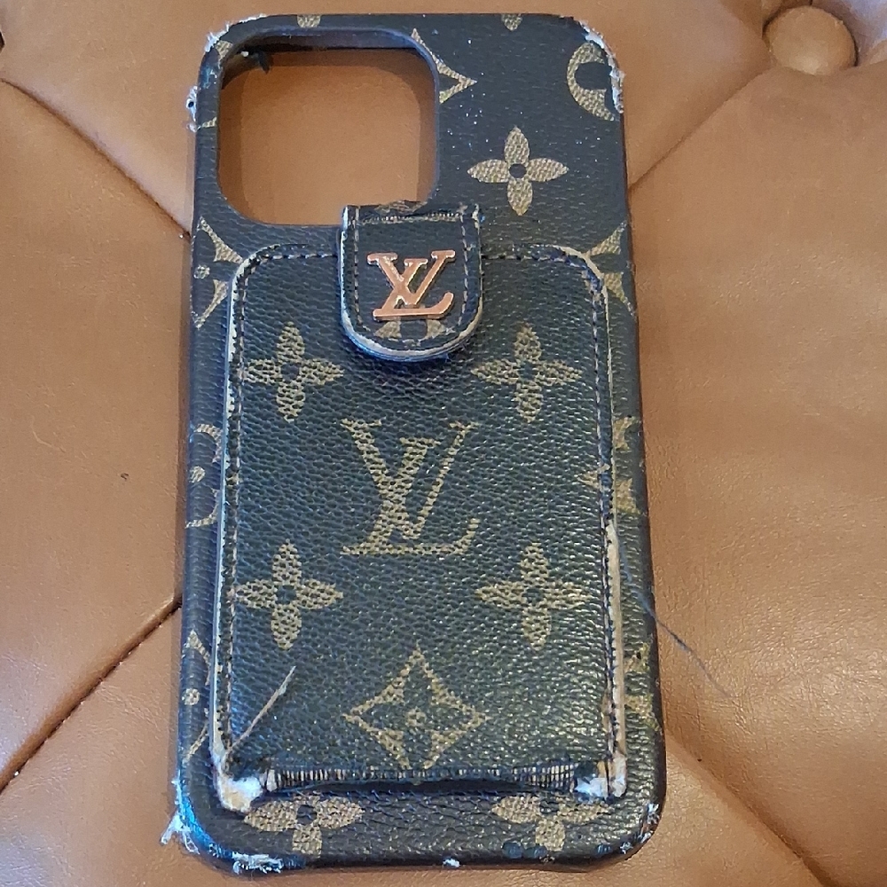 LV Designer Phone & Card  Case - As IS Project Piece- Rehab
